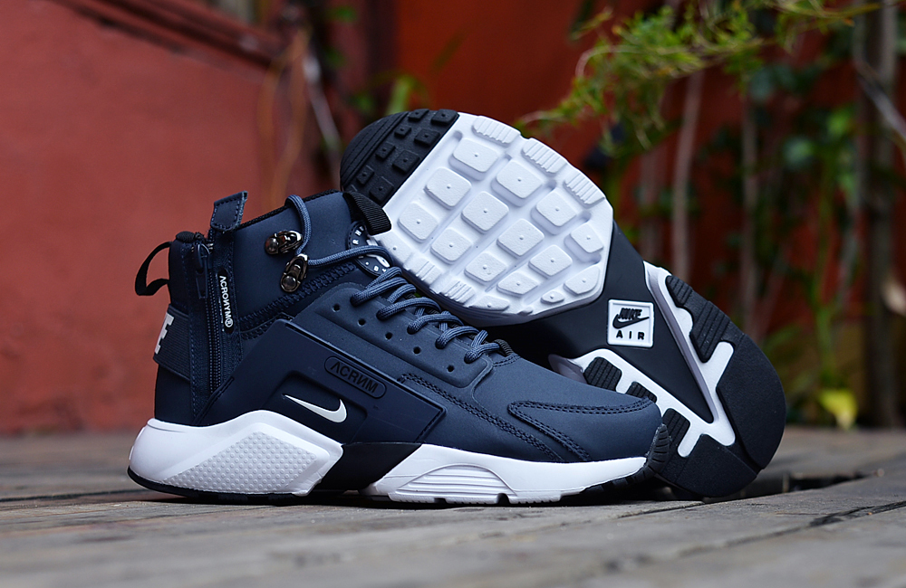 Nike Air Huarache X Acronym City MID Leather Royal Blue Shoes - Click Image to Close